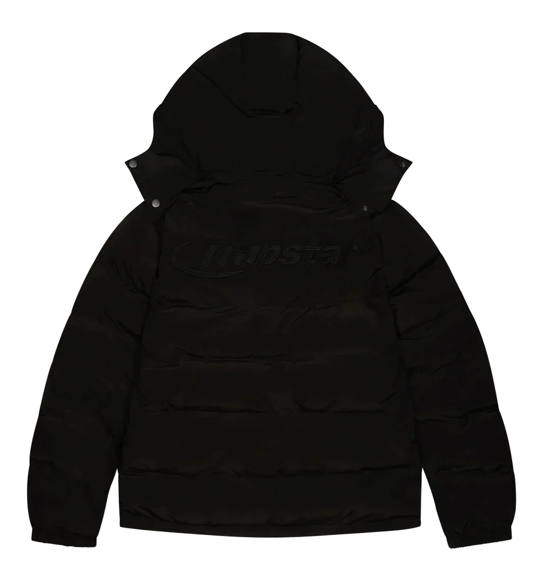 Trapstar Triple Black Hyperdrive Hooded Puffer Jacket