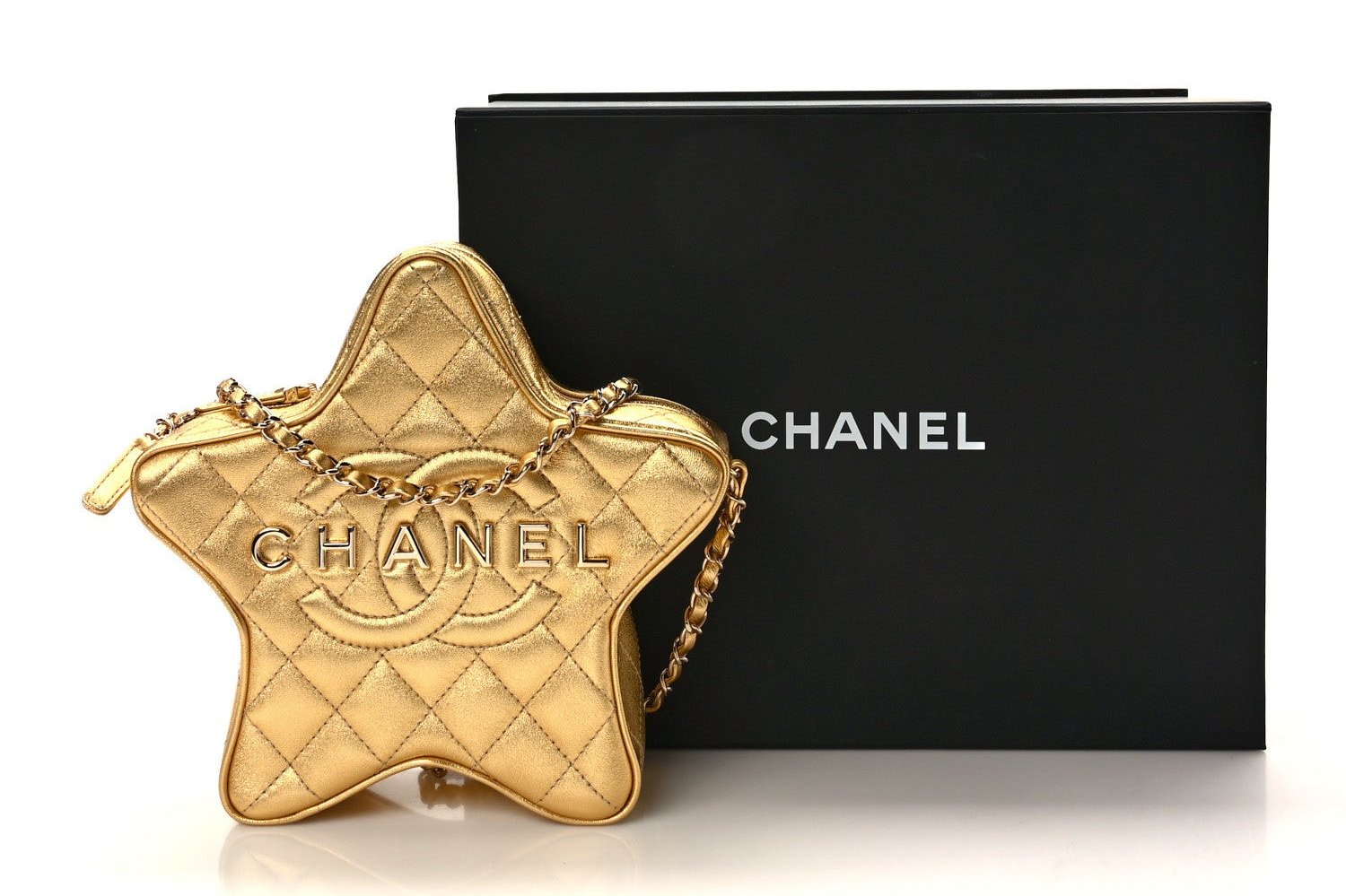 Chanel Lambskin Quilted Walk of Fame Star Bag "Gold"