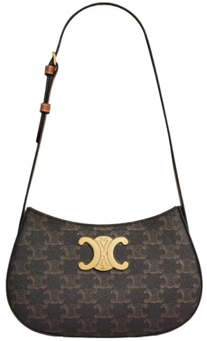 Celine Tilly Bag In Triomphe Canvas & Calfskin "Tan" 1