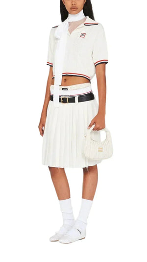 MIU MIU Wander Mini Shoulder Bag in Matelassé Nappa Leather "White" 3