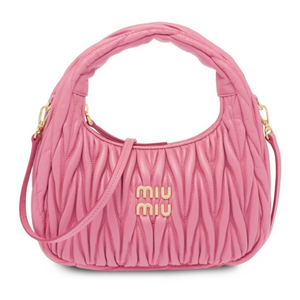 MIU MIU Wander Mini Shoulder Bag in Matelassé Nappa Leather "Pink" 1