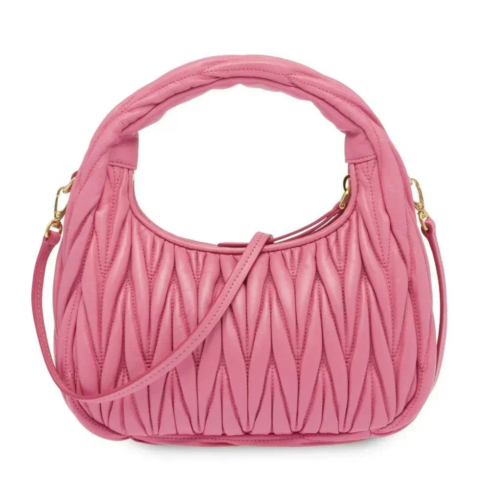 MIU MIU Wander Mini Shoulder Bag in Matelassé Nappa Leather "Pink"