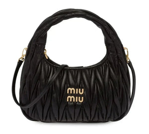 MIU MIU Wander Mini Shoulder Bag in Matelassé Nappa Leather "Black" 1