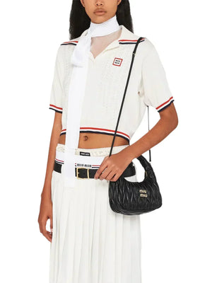 MIU MIU Wander Mini Shoulder Bag in Matelassé Nappa Leather "Black" 5