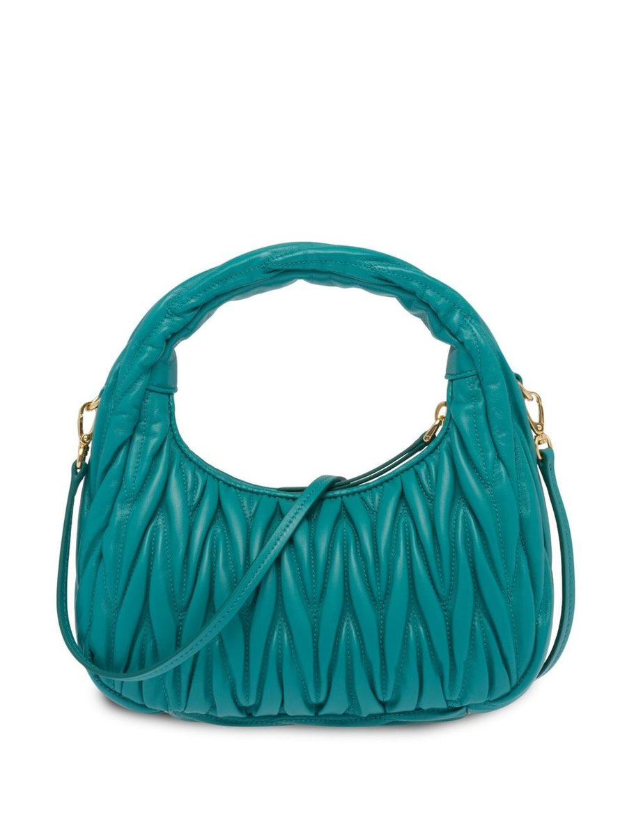 MIU MIU mini Wander matelassé "Peacock Blue" 2
