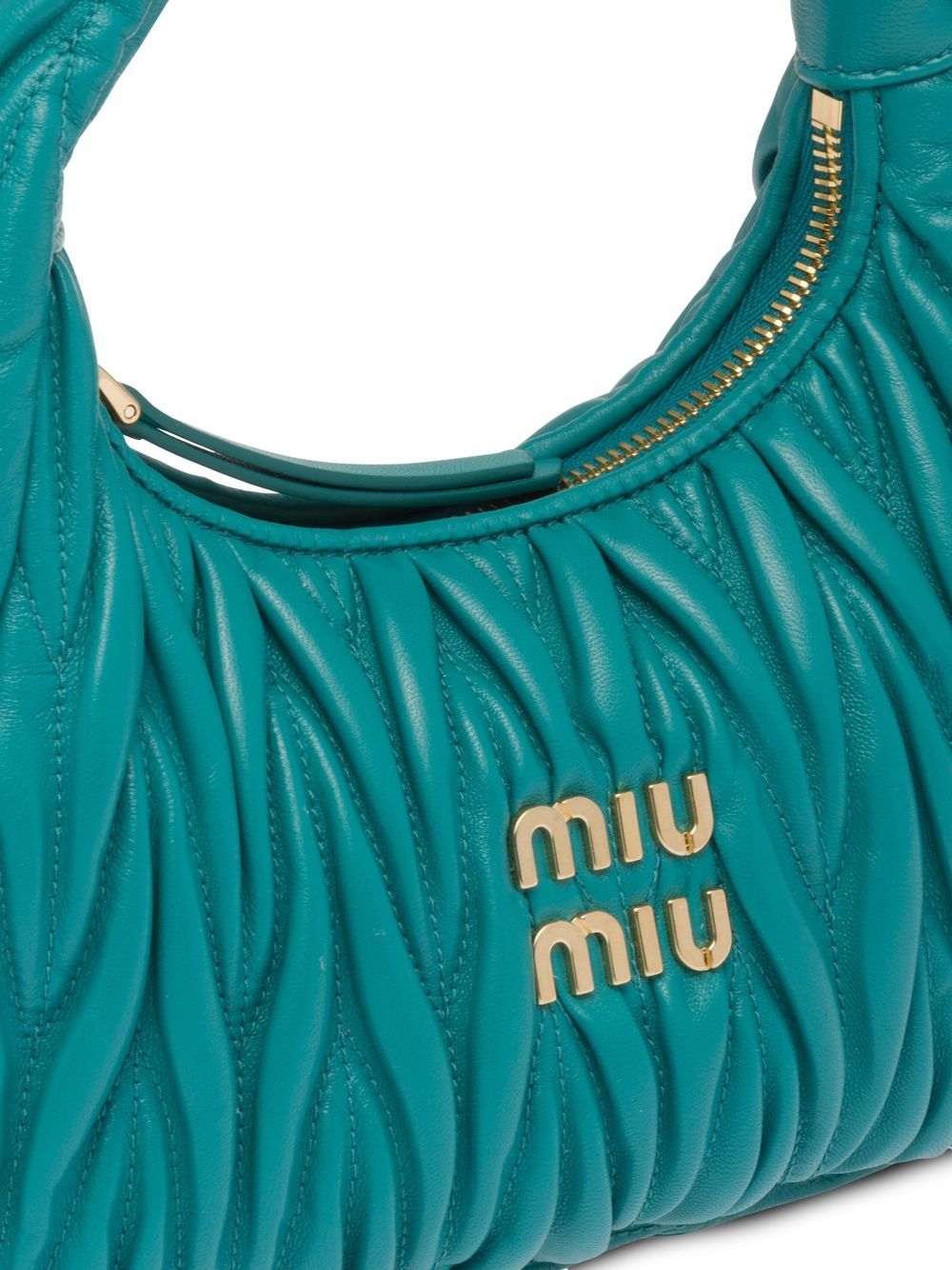 MIU MIU mini Wander matelassé "Peacock Blue"