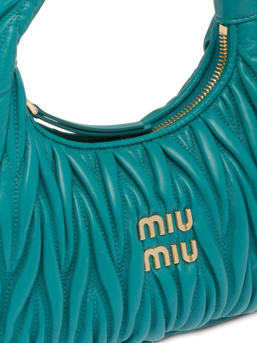 MIU MIU mini Wander matelassé "Peacock Blue" 3