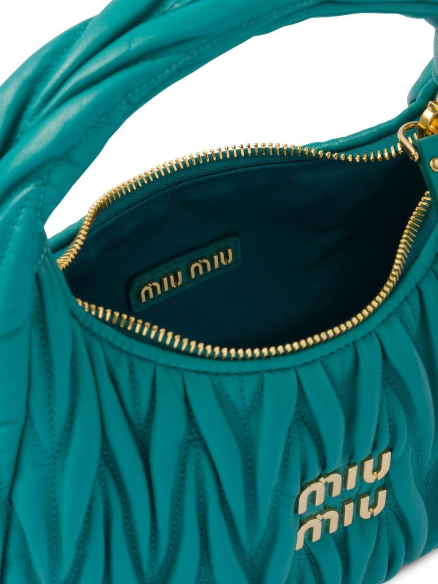 MIU MIU mini Wander matelassé "Peacock Blue" 4