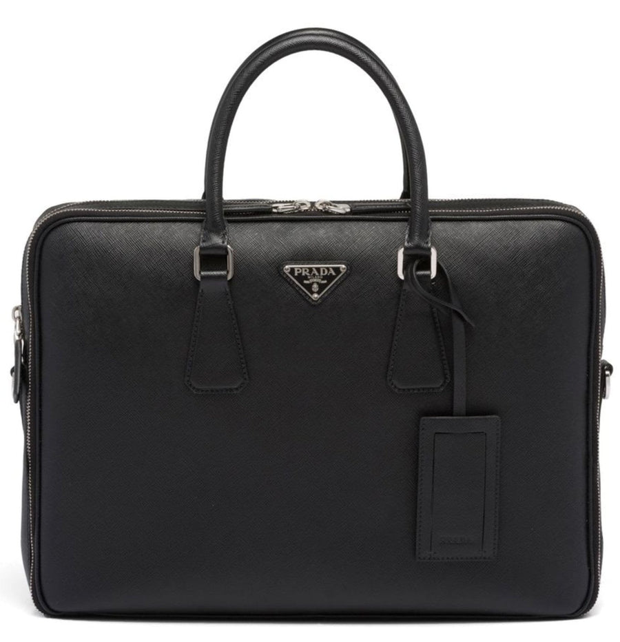 PRADA Black Saffiano Leather Business Bag 1