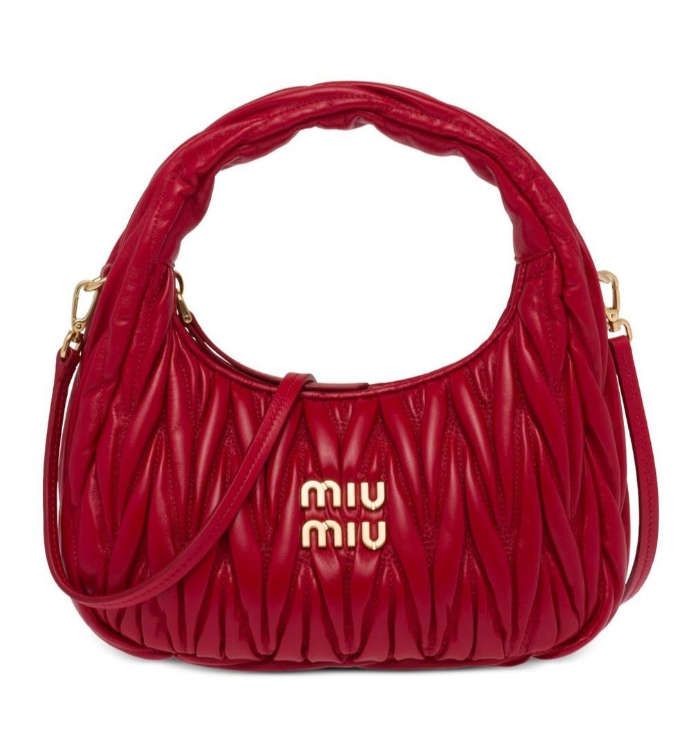 MIU MIU mini Wander matelassé shoulder bag "Red"