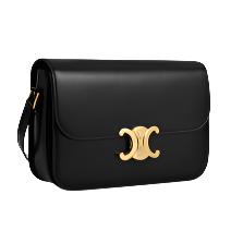 Celine Classique Triomphe Bag In Shiny Calfskin "Black"