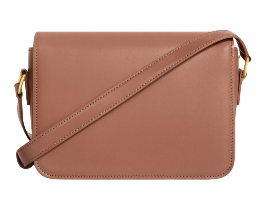 Celine Classique Triomphe Bag In Shiny Calfskin "Brown" 3