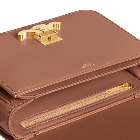 Celine Classique Triomphe Bag In Shiny Calfskin "Brown" 4