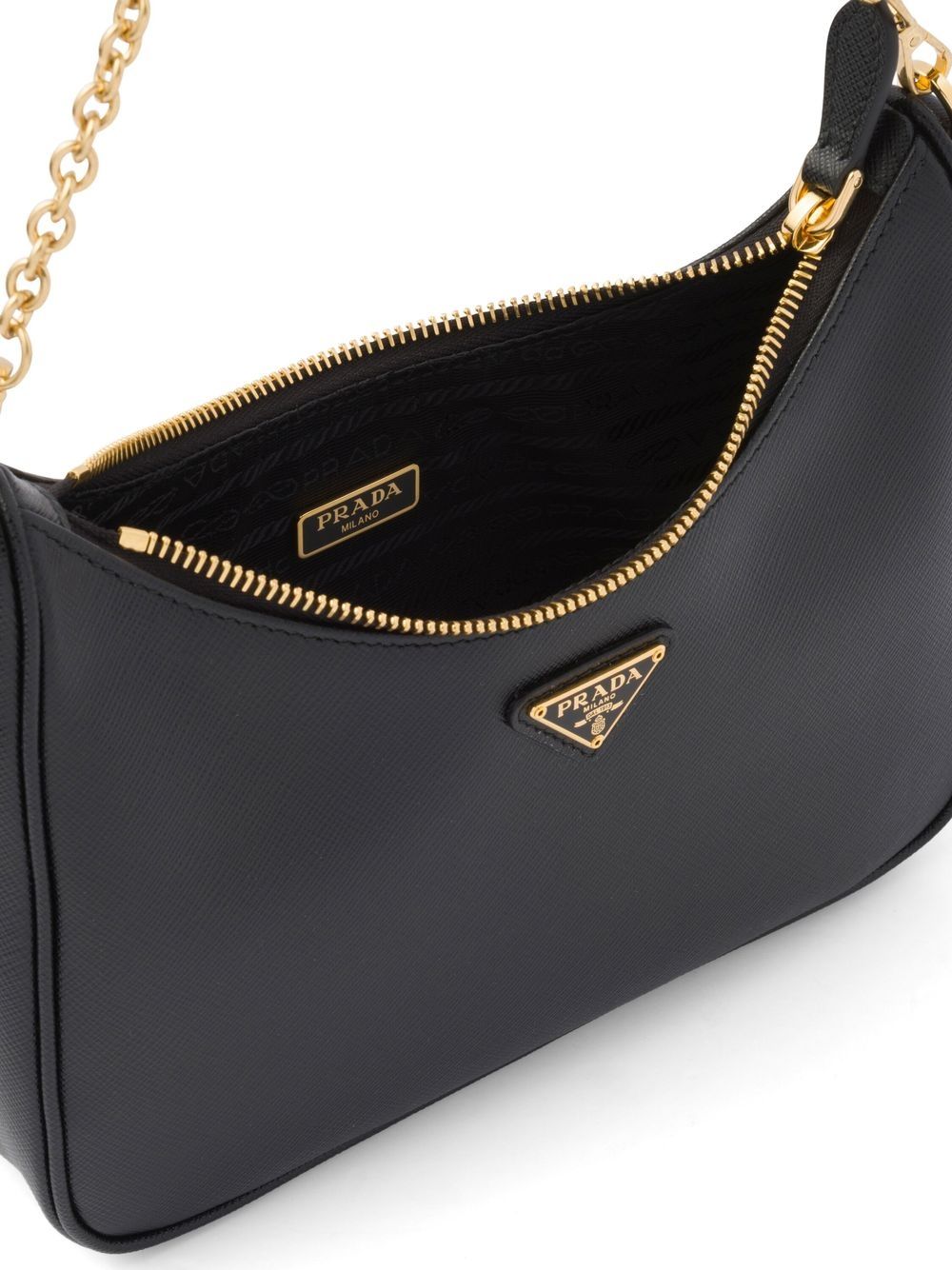 PRADA Nylon and Saffiano Leather Re-Edition 2005 Shoulder Bag "Black"