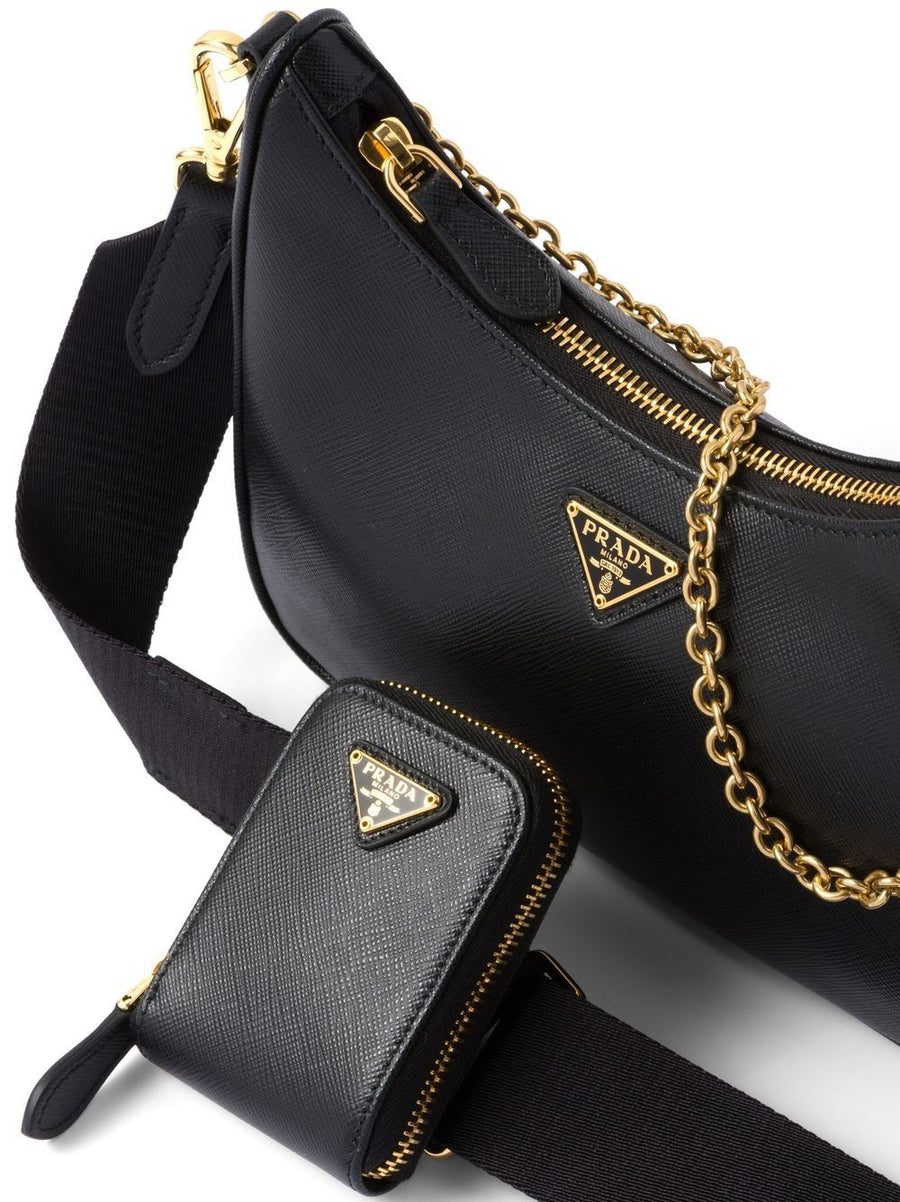PRADA Nylon and Saffiano Leather Re-Edition 2005 Shoulder Bag "Black" 3