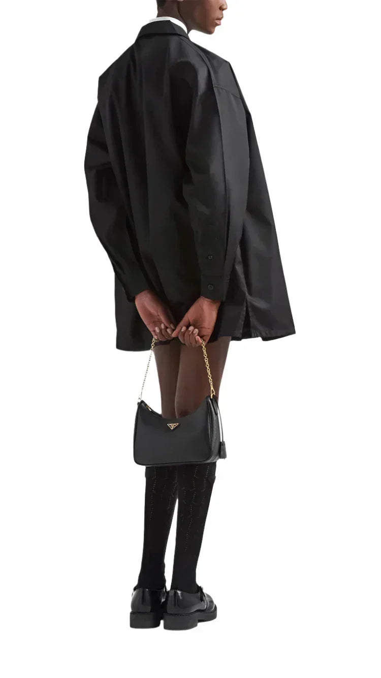 PRADA Nylon and Saffiano Leather Re-Edition 2005 Shoulder Bag "Black" 6
