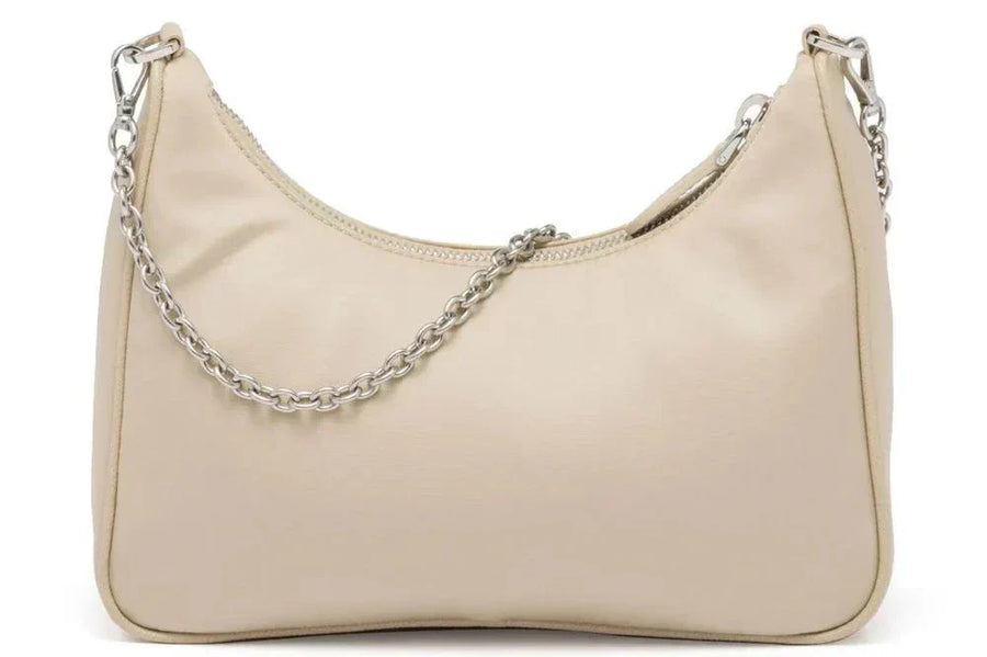 PRADA Nylon and Saffiano Leather Re-Edition 2005 Shoulder Bag "Beige" 2