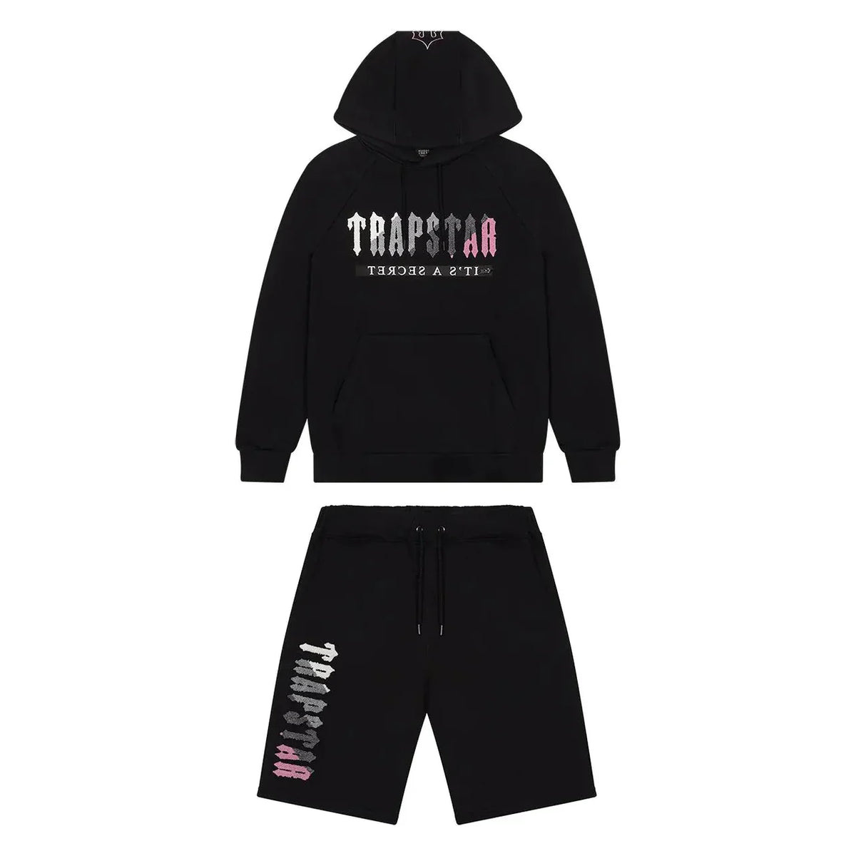 Black & Pink Chenille Decoded 2.0 Hooded Short Set