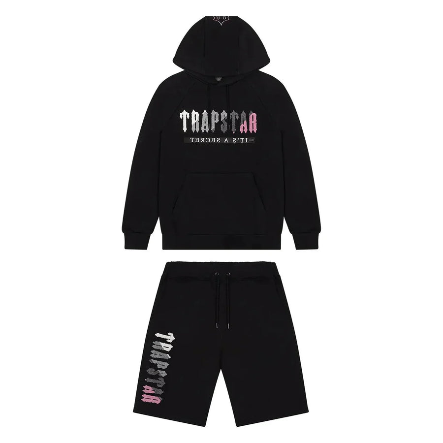 Black & Pink Chenille Decoded 2.0 Hooded Short Set 1