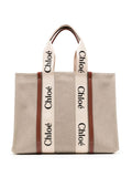 Chloé large Woody cotton tote bag