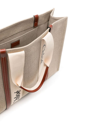 Chloé large Woody cotton tote bag 4