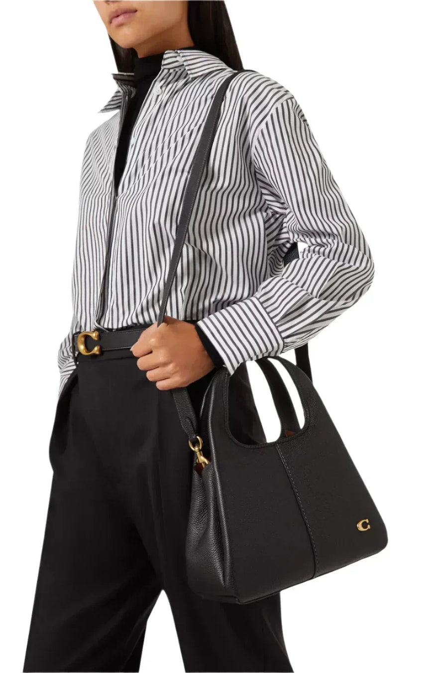 Coach Lana 23 pebbled leather shoulder bag "Black" 2