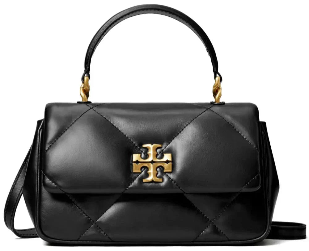 Tory Burch Kira diamond quilt-top handle "Black"