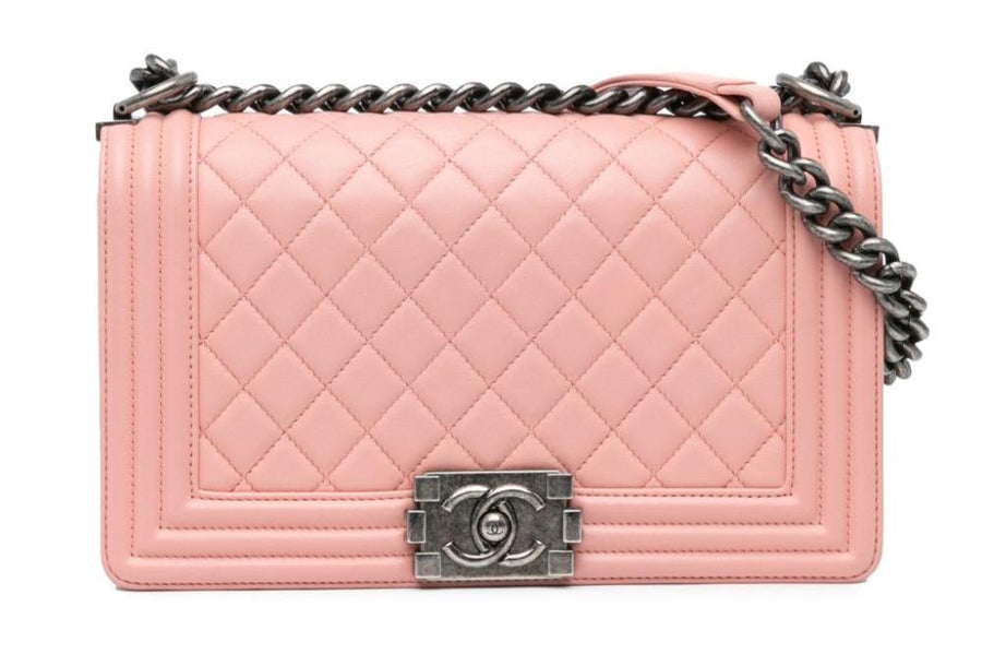 Chanel medium boy flap crossbody bag "Light Pink" 1