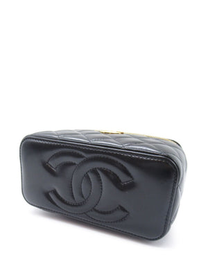 CHANEL diamond-quilted coin Vanity bag 'Black' 4