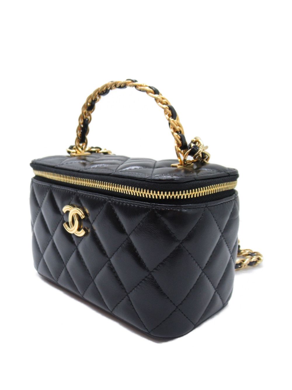 CHANEL diamond-quilted coin Vanity bag 'Black'