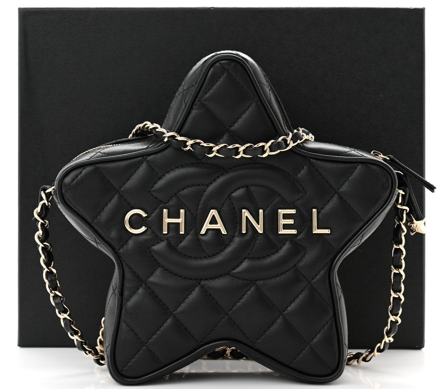 Chanel Lambskin Quilted Walk of Fame Star Bag "Black"