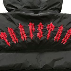Trapstar Irongate Puffer Jacket Red/Black Detachable hood 4