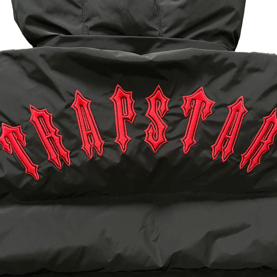 Trapstar Irongate Puffer Jacket Red/Black Detachable hood 4