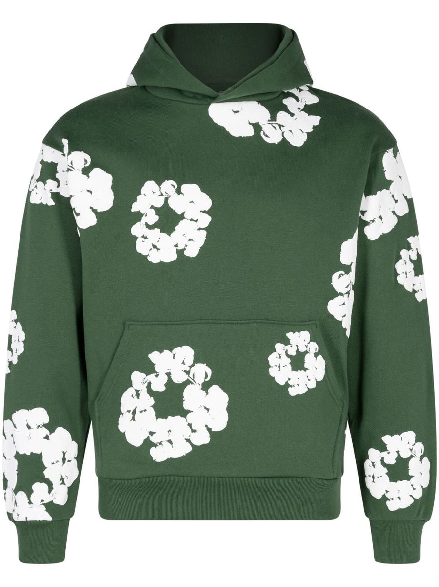 Denim Tears Cotton Wreath-print hoodie - Green 1