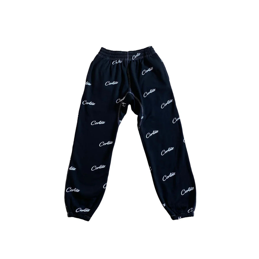 Corteiz All Over Print Jogging - (BLACK/WHITE) 1
