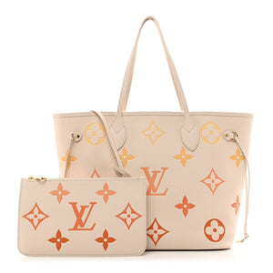 LOUIS VUITTON Empreinte Monogram Giant Neverfull MM "Degrade Neutral" 1
