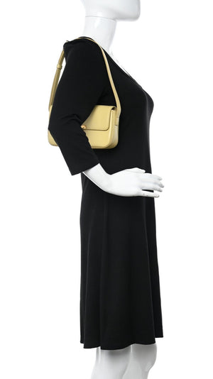 Celine Shiny Calfskin Triomphe Shoulder Bag "Papyrus" 5