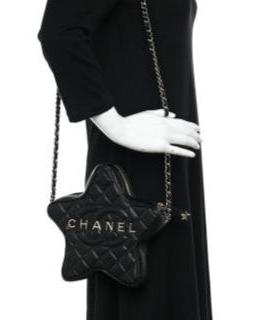 Chanel Lambskin Quilted Walk of Fame Star Bag "Black"