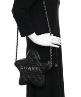 Chanel Lambskin Quilted Walk of Fame Star Bag "Black" 2