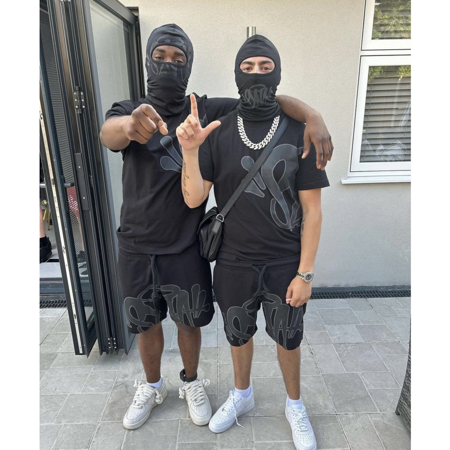 SYNA WORLD LOGO BLACK T-SHIRT& SHORTS 5