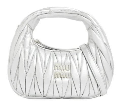 MIU MIU mini Wander matelassé "Silver"