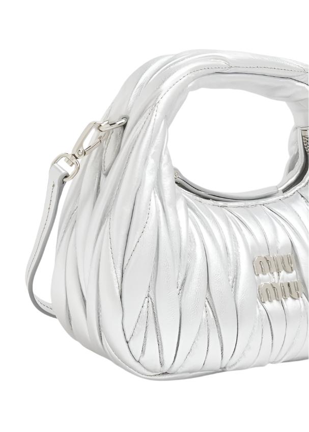 MIU MIU mini Wander matelassé "Silver"