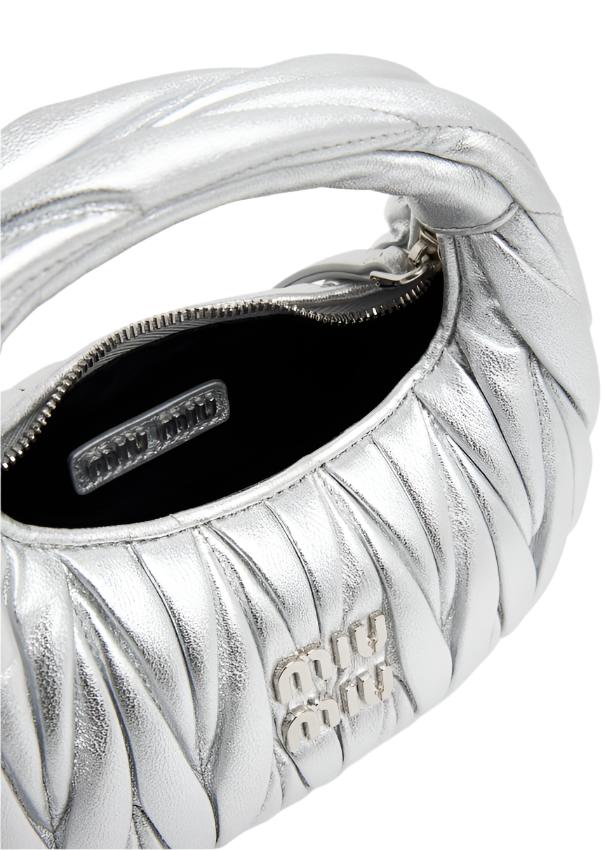 MIU MIU mini Wander matelassé "Silver" 3