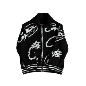 Corteiz VVS Heavy Knit Zip - Black 1