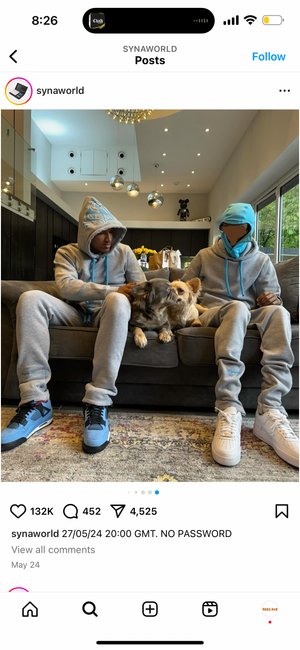 Synaworld “Syna Logo” Tracksuit - Grey / Blue 7