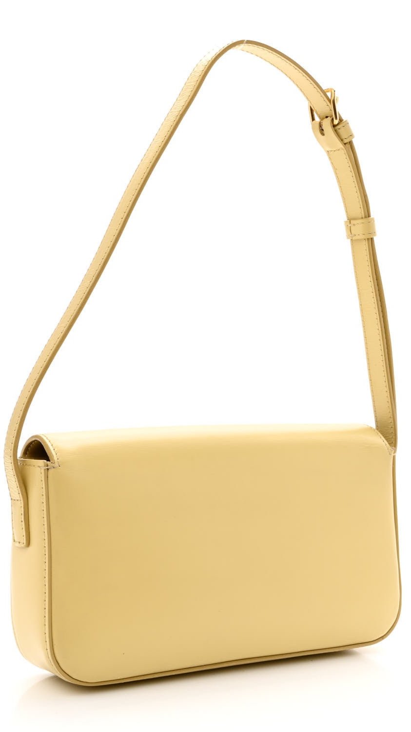 Celine Shiny Calfskin Triomphe Shoulder Bag "Papyrus"