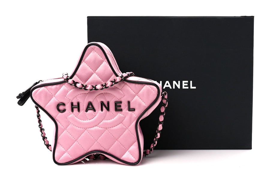 Chanel  Satin Quilted Walk of Fame Star Bag "Pink" 4