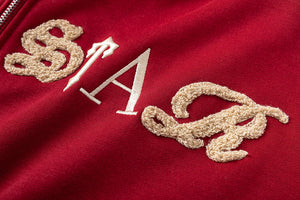 Trapstar Script Zip Through Hoodie Tracksuit- Red 4