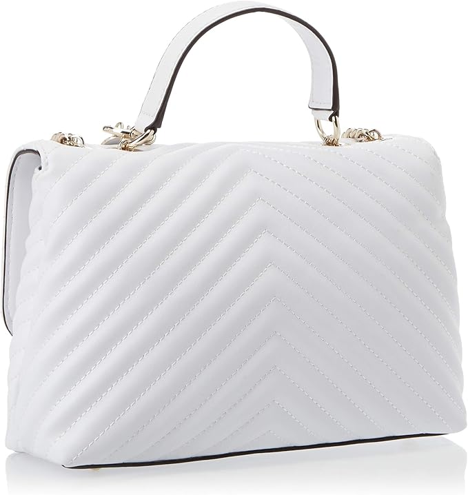 GUESS Blakely Top Handle Flap Sling Bag "White"