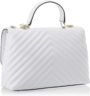 GUESS Blakely Top Handle Flap Sling Bag "White" 2